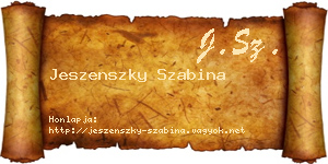 Jeszenszky Szabina névjegykártya